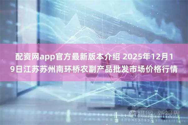 配资网app官方最新版本介绍 2025年12月19日江苏苏州南环桥农副产品批发市场价格行情